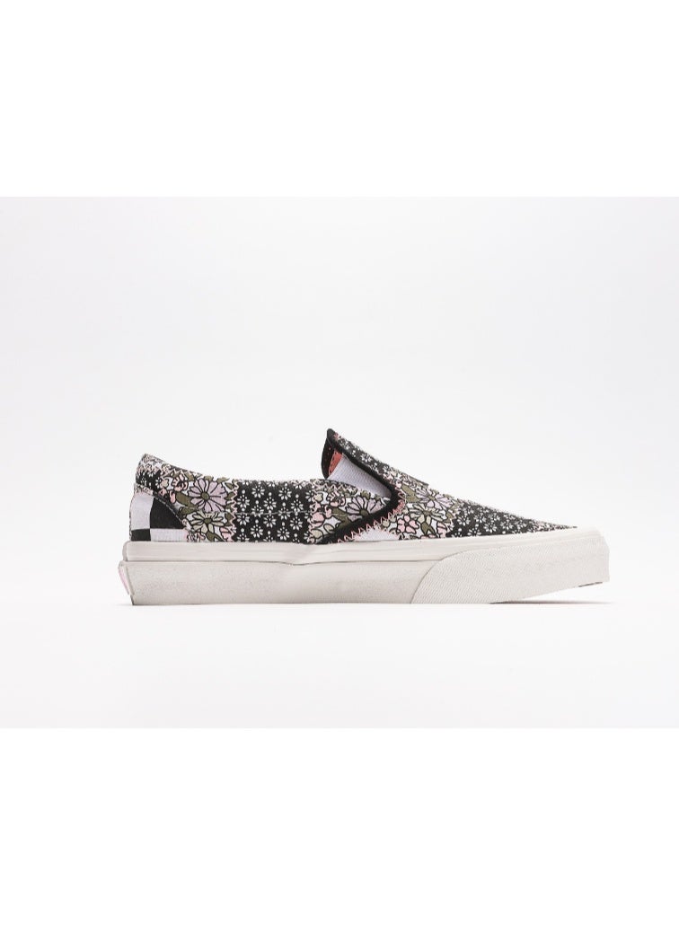 Vans Slip-On Floral & Checkerboard Patchwork Canvas Sneakers - Image 2